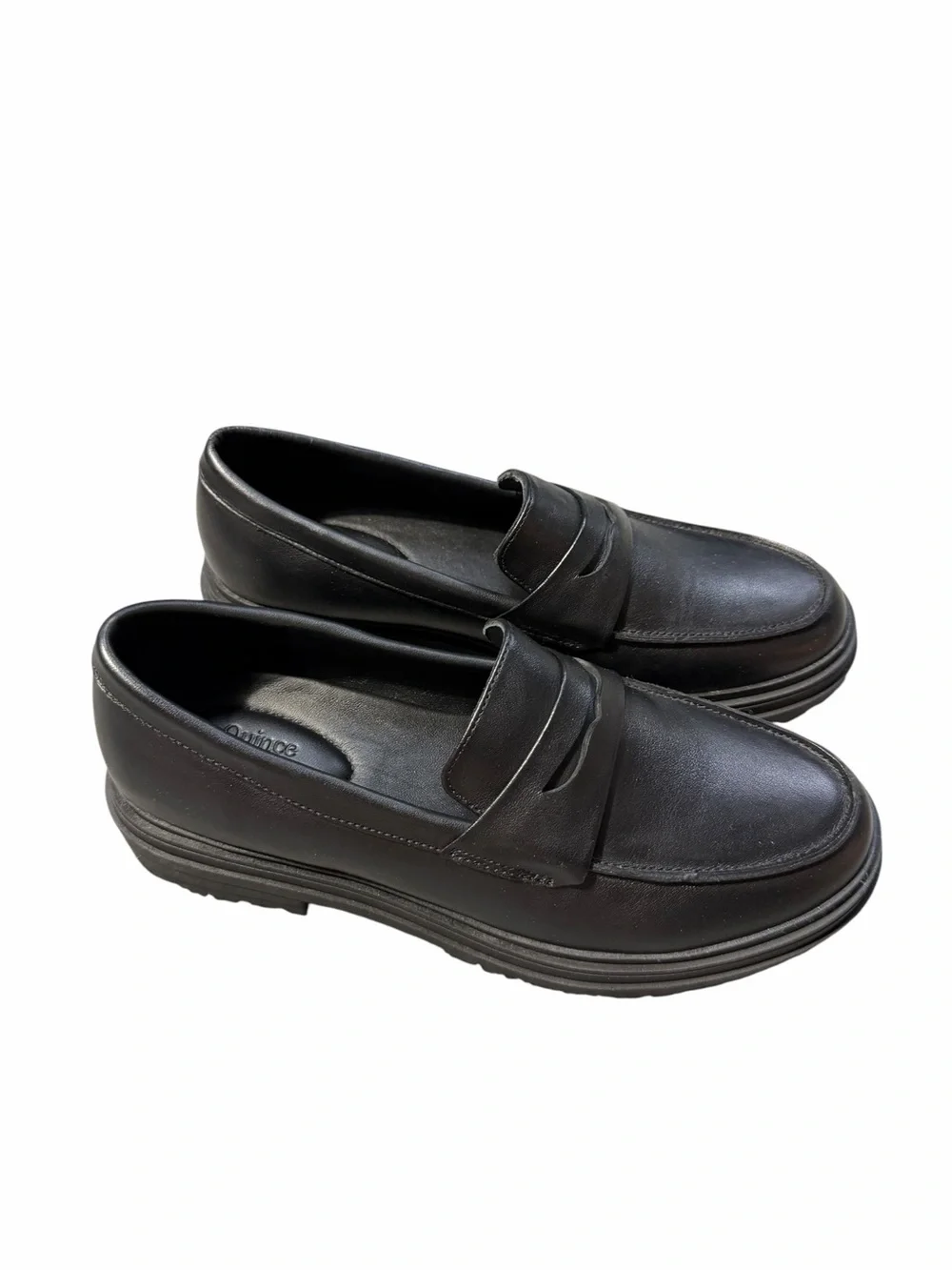 Quince Italian Leather Lug Sole Loafers Size 8